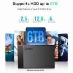 UGREEN 2.5" Hard Drive Enclosure USB 3.0 to SATA III Adapter Supports 2.5 Inch SSD & HDD 9.5mm 7mm External Hard Drive Enclosure with UASP Compatible with WD Seagate Toshiba Samsung Hitachi - Black