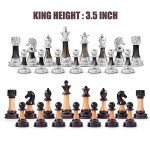 Large Wooden Folding Chess Set with Weighted Pieces