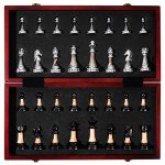 Large Wooden Folding Chess Set with Weighted Pieces