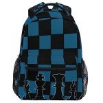 Oarencol Black Blue Chess Backpack and Daypack