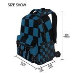 Oarencol Black Blue Chess Backpack and Daypack