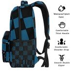 Oarencol Black Blue Chess Backpack and Daypack