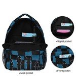 Oarencol Black Blue Chess Backpack and Daypack