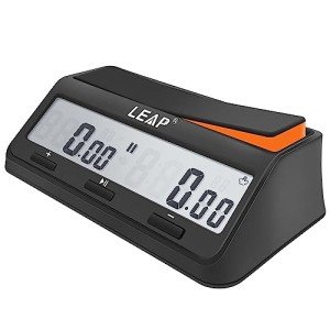 Digital Chess Clock with Bonus Features - Black/Orange