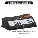 Digital Chess Clock with Bonus Features - Black/Orange