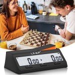 Digital Chess Clock with Bonus Features - Black/Orange