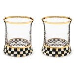 Elegant Black-and-White Tumbler Glasses Set of 2