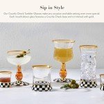 Elegant Black-and-White Tumbler Glasses Set of 2