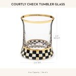 Elegant Black-and-White Tumbler Glasses Set of 2