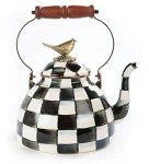 Charming Black-and-White Check Tea Kettle