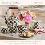 Charming Black-and-White Check Tea Kettle