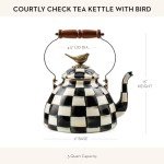 Charming Black-and-White Check Tea Kettle