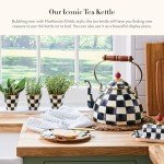 Chic Black-and-White Chess Tea Kettle, 3 Quarts