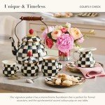 Chic Black-and-White Chess Tea Kettle, 3 Quarts