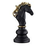 Black Knight Decorative Chess Statue - 10.6" Tall
