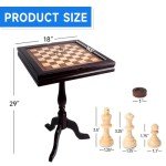 Wooden 3-in-1 Chess, Checkers, Backgammon Table Set