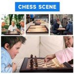Wooden 3-in-1 Chess, Checkers, Backgammon Table Set