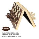 Magnetic Wooden Chess Set with Extra Queens