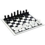 Elegant Black and Clear Glass Chess Set