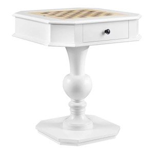 White Acme Galini Wooden Game Table with Drawers
