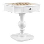 White Acme Galini Wooden Game Table with Drawers