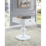 White Acme Galini Wooden Game Table with Drawers