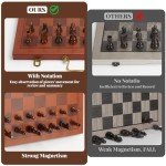 Magnetic Wooden Chess Set with Handle - 15.5 Inch