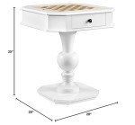 White Acme Galini Wooden Game Table with Drawers