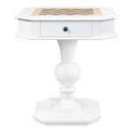 White Acme Galini Wooden Game Table with Drawers