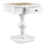White Acme Galini Wooden Game Table with Drawers