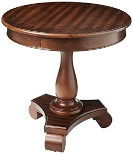 Roundhill Furniture Rene Espresso Round Side Table