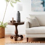Roundhill Furniture Rene Espresso Round Side Table