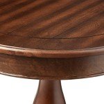 Roundhill Furniture Rene Espresso Round Side Table