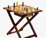 Handmade Magnetic Rosewood Chess Set and Table