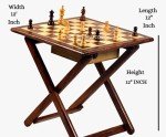 Handmade Magnetic Rosewood Chess Set and Table
