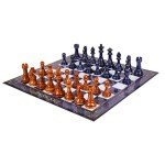 Large Portable Chess Set with Heavy Pieces