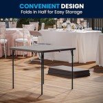 Dark Gray Folding Event Table with Carrying Handle