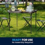 Dark Gray Folding Event Table with Carrying Handle