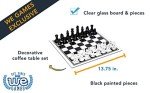 Elegant Black and Clear Glass Chess Set