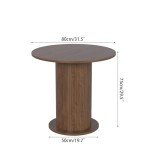 Modern Walnut Round Dining Table for 2