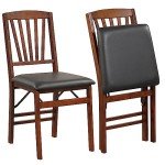 Giantex Foldable Wooden Dining Chairs Set of 2
