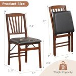 Giantex Foldable Wooden Dining Chairs Set of 2