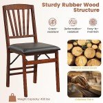 Giantex Foldable Wooden Dining Chairs Set of 2