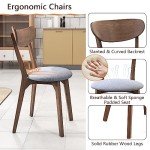 Mid-Century Round Dining Table Set for 2