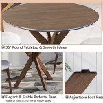 Mid-Century Round Dining Table Set for 2