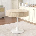 Round Dining Table for 2-4 with Storage