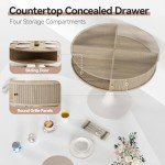 Round Dining Table for 2-4 with Storage