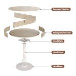 Round Dining Table for 2-4 with Storage