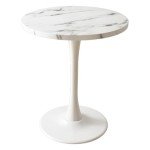 Modern Marble Round Chess Table - 24 Inch