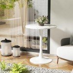 Modern Marble Round Chess Table - 24 Inch